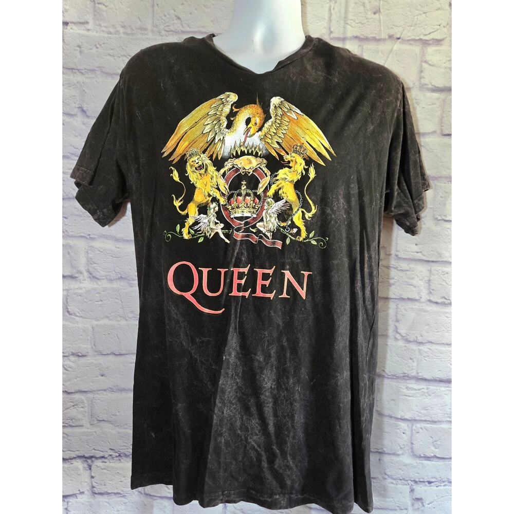 Black Distressed Multicolor Queen Graphic Short Sleeve T Shirt XL Lightweight